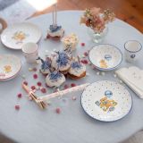 Gmundner Keramik Tupfen blau Kinderset personalisiert