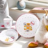 Gmundner Keramik Tupfen blau Kinderset personalisiert