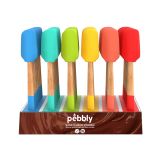 pebbly Teigschaber Bambus und Silikon - 6 Farben