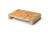 Continenta Schneidebrett mit Schublade 48 cm - Gummibaum Stirnholz Mae: 48 x 32,5 x 6 cm