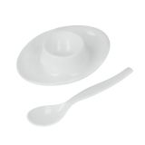 Star Eierbecher 6er Set wei� Kunststoff mit L�ffel