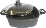 WOLL Titanium Nowo Induction Guss-Kasserolle hoch viereckig 24cm mit Glasdeckel INDUKTION