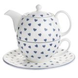 Roy Kirkham Tea for One  Set Blue Hearts