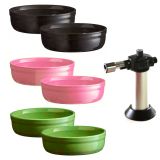Emile Henry Creme Brulee-Set 6 Sch�lchen + Brenner