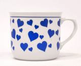Jumbotasse Varak blaue Herzen 650ml - 6 St�ck