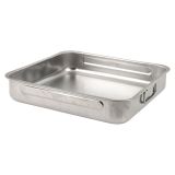 Steel Pan Backform Edelstahl ca. 40 x 28 x 6 cm mit Rost Einsatz