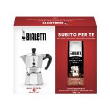 Bialetti Moka Express 6 Tassen + 200g Nocciola gemahlen - Geschenkset
