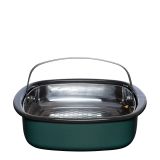 Riess Nouvelle Teal Dampfgarer mit Gareinsatz und Glasdeckel 28x28cm
