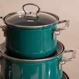 Riess Nouvelle Teal Fleischtopf mit Glasdeckel - in 3 Gr��en