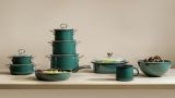 Riess Nouvelle Teal Fleischtopf mit Glasdeckel - in 3 Gr��en