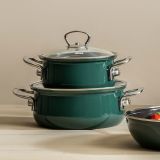 Riess Nouvelle Teal Kasserolle mit Glasdeckel - in 2 Gr��en