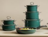 Riess Nouvelle Teal Kasserolle mit Glasdeckel - in 2 Gr��en