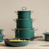 Riess Nouvelle Teal Emaille Pfanne 28 cm