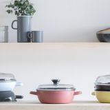 Riess Nouvelle Sky Blue Schmorpfanne mit Glasdeckel 20cm hoch