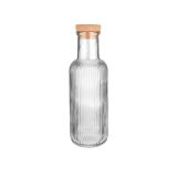 Estia Home Glasflasche gerillt mit Korken 1l