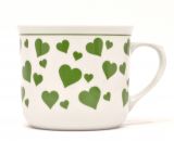 Jumbotasse Varak gr�ne Herzen 650ml