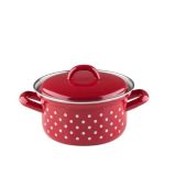 Riess P�nktchen rot Kasserolle mit Deckel 14 cm