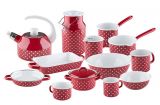 Riess P�nktchen rot Kasserolle mit Deckel 14 cm