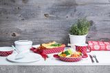 Riess P�nktchen rot Kasserolle mit Deckel 14 cm