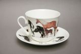 Roy Kirkham Jumbotasse + Untertasse HORSES