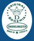 Zwiebelmuster Salatschssel 4-eckig 19cm hoch - Original Bohemia Porzellan aus Dubi