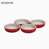 Le Creuset 4er-Set Tartef�rmchen 11cm - Kirschrot