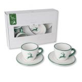Gmundner Keramik Gr�ner Hirsch Espresso f�r zwei - Geschenkset