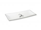 Gmundner Keramik Grauer Hirsch Stollenplatte 42x16cm
