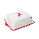 Gmundner Keramik Rubinroter Hirsch Butterdose (125g)