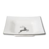 Gmundner Keramik Grauer Hirsch Suppenteller Trend eckig (20x20cm)