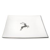 Gmundner Keramik Grauer Hirsch Speiseteller Trend eckig (26x26cm)