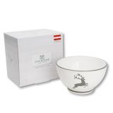 Gmundner Keramik Grauer Hirsch M�slischale gro� im Geschenkkarton (� 14cm)