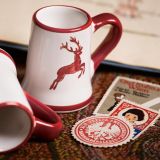 Gmundner Keramik Bordeauxroter Hirsch Teetasse Maxima (0,4l)