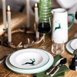 Gmundner Keramik Gr�ner Hirsch Unterteller Cappuccino Gourmet (�14cm)