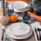 Gmundner Keramik Pur Geflammt blau Speiseteller Cup (� 25cm)