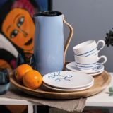 Gmundner Keramik Pur Geflammt blau Unterteller Kaffee Cup (� 15cm)