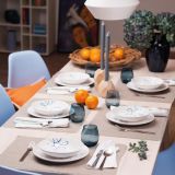Gmundner Keramik Pur Geflammt blau Dinner f�r 2 Classic - Geschenkset