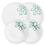 Gmundner Keramik Pur Geflammt gr�n Dinner f�r 2 Classic - Geschenkset