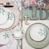 Gmundner Keramik Pur Geflammt gr�n Fr�hst�ck f�r 2 Classic - Geschenkset