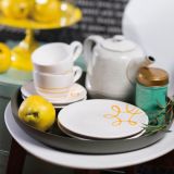 Gmundner Keramik Pur Geflammt gelb H�ttenfr�hst�ck f�r zwei Cup - Geschenkset