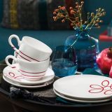 Gmundner Keramik Pur Geflammt rot H�ttenfr�hst�ck f�r zwei Cup - Geschenkset