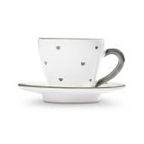 Gmundner Keramik Herzerl Grau Espresso f�r dich Gourmet - Geschenkset
