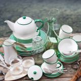 Gmundner Keramik Gr�ner Rand Unterteller Kaffee Cup (� 15cm)