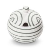 Gmundner Keramik Graugeflammt Zuckerdose mit Ausschnitt (� 10cm)