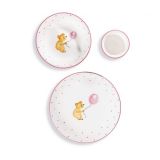 Gmundner Keramik Tupfen rosa Kinderset mit Bär
