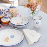 Gmundner Keramik Tupfen blau Kinderset mit B�r