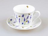 Roy Kirkham Jumbotasse + Untertasse BEES WITH LAVENDER