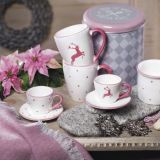 Gmundner Keramik Rosa Hirsch Unterteller Teetasse Maxima