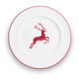 Gmundner Keramik Bordeauxroter Hirsch Dessertteller Gourmet (� 22cm)