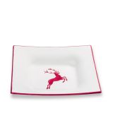 Gmundner Keramik Bordeauxroter Hirsch Suppenteller Trend eckig (20x20cm)